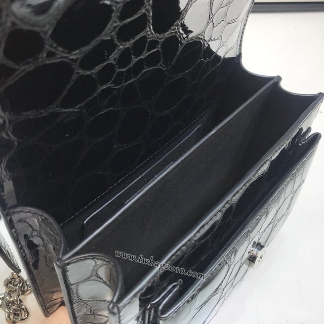 YSL专柜款女包 聖羅蘭經典款復古龜紋壓花鏈條包 YSL肩背斜挎包 441972  jjh1067